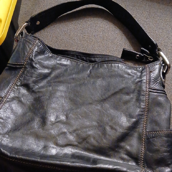 Fossil Black Leather Large Tote Style Bag / Purse - Picture 1 of 6